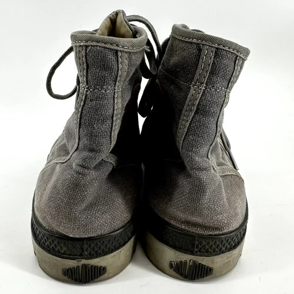 Palladium Pallabrouse High Top Cotton Canvas Boots Lace Up Metal Black 11